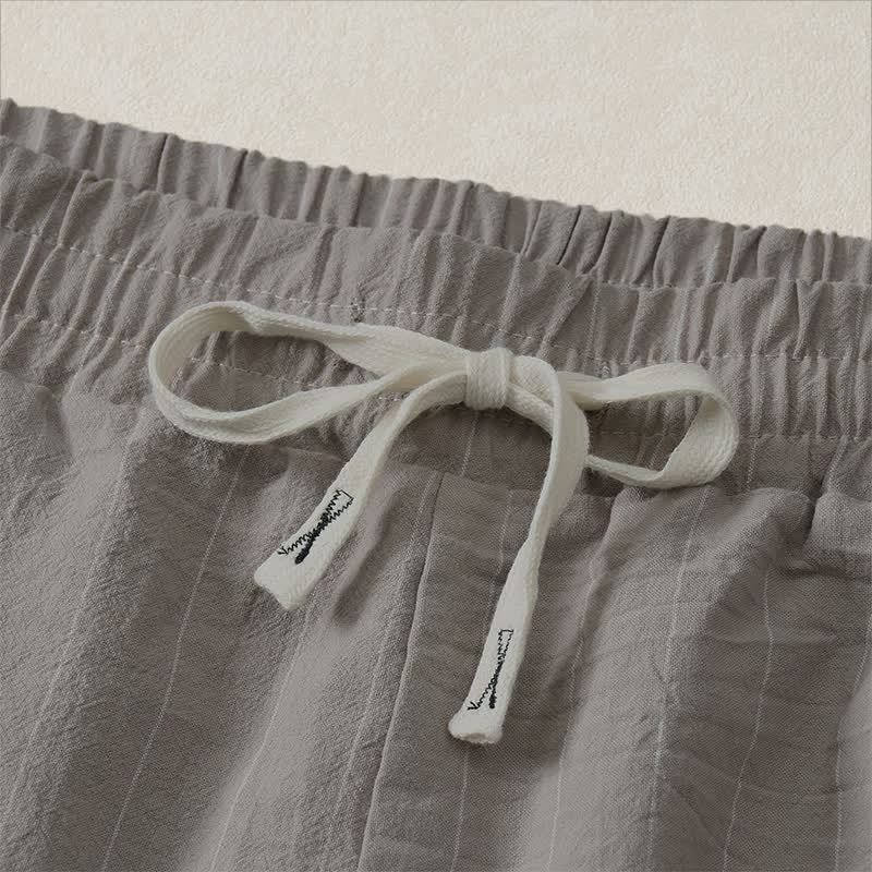 Buddha Stones Short d'été décontracté à rayures avec cordon de serrage et poches pour homme - image 18