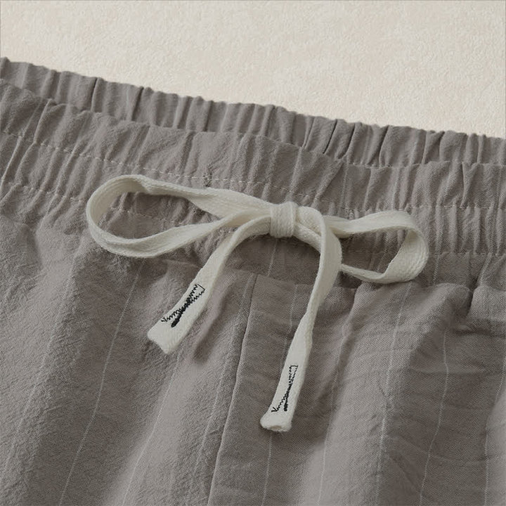Buddha Stones Short d'été décontracté à rayures avec cordon de serrage et poches pour homme - image 18