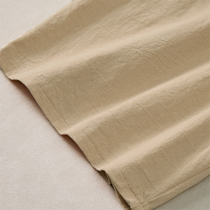 Buddha Stones Short d'été décontracté pour homme, en coton uni, avec cordon de serrage et poches - image 22