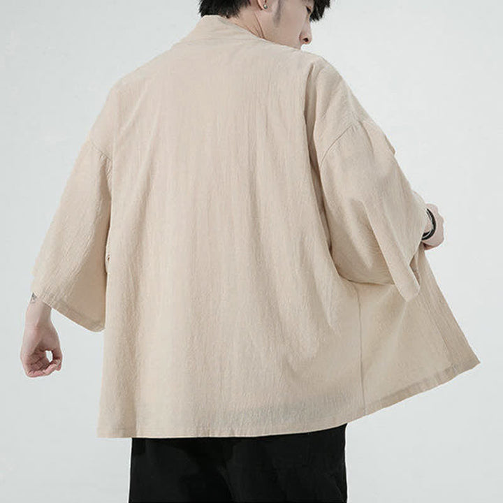 Buddha Stones Kimonos d'été minimalistes et unis pour hommes - image 8