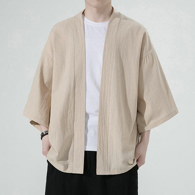 Buddha Stones Kimonos d'été minimalistes et unis pour hommes - Tanné - US/UK/AU46, EU56 (5XL) - image 4