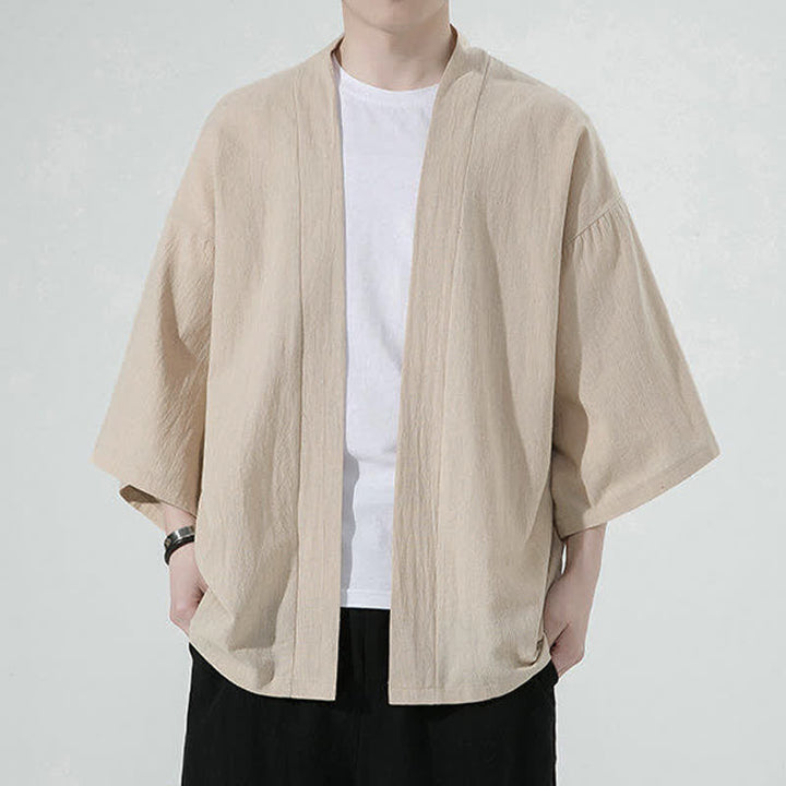 Buddha Stones Kimonos d'été minimalistes et unis pour hommes - Tanné - US/UK/AU46, EU56 (5XL) - image 4
