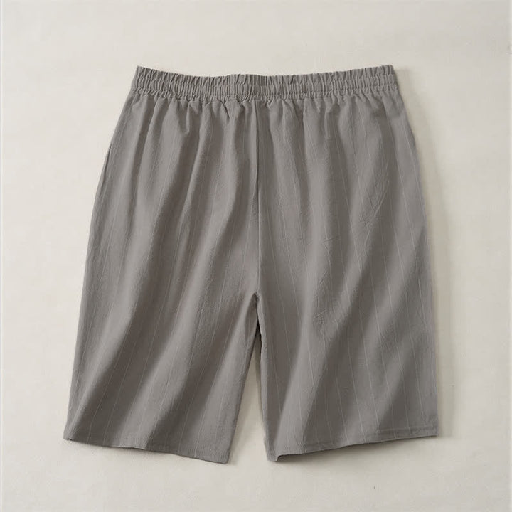 Buddha Stones Short d'été décontracté à rayures avec cordon de serrage et poches pour homme - image 15