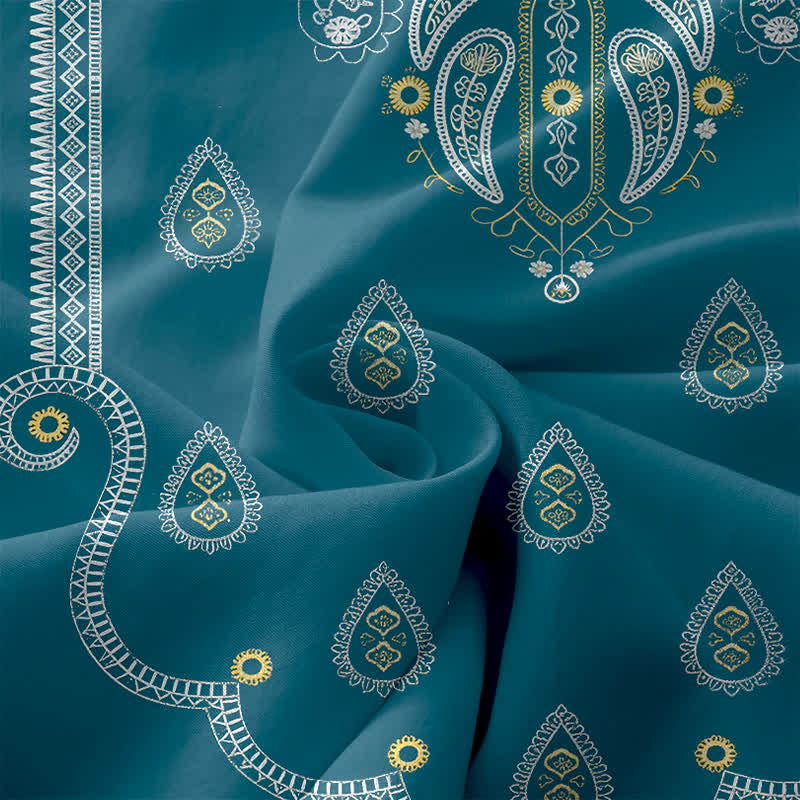 Buddha Stones Robe midi d'été décontractée bohème à motif cachemire médaillon, sans manches et avec poches, pour femme - image 3