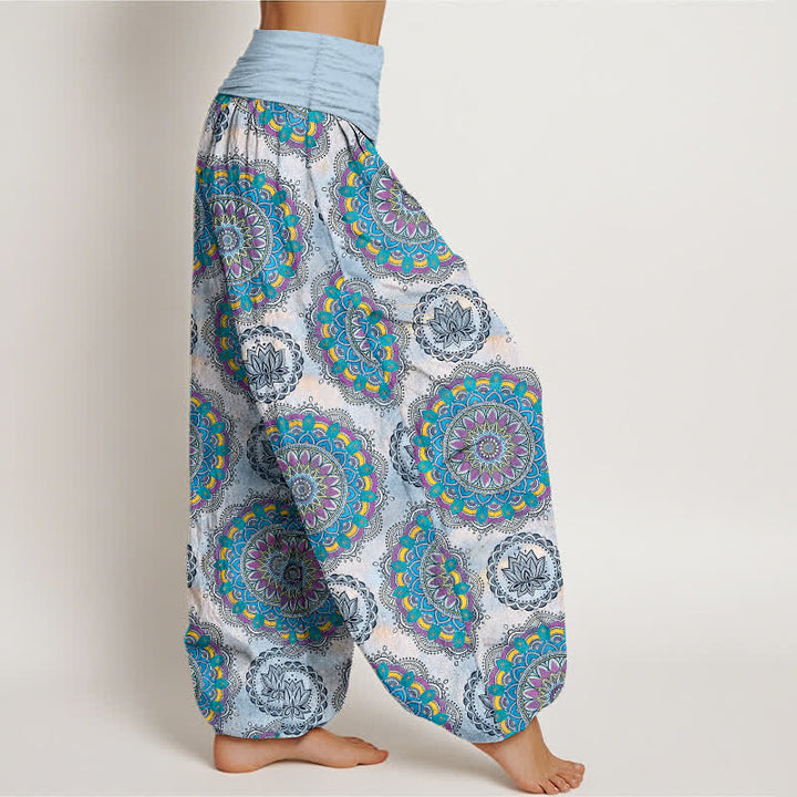 Buddha Stones Pantalon harem en coton à motif mandala bohème et taille élastique pour femme - image 6