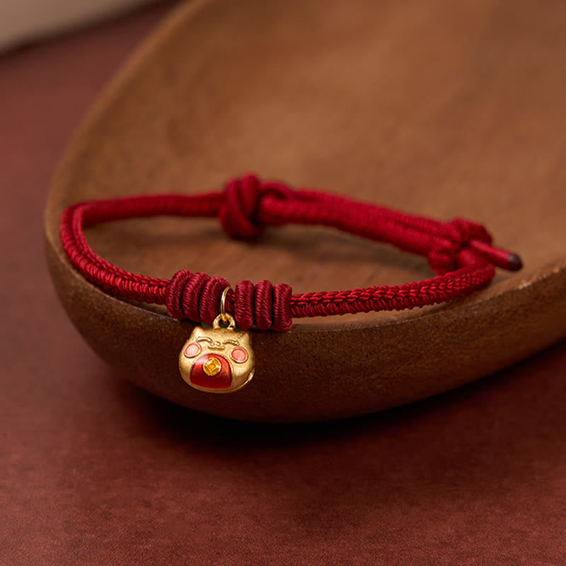 Buddha Stones Bracelet de protection chat en argent sterling 925 plaqué or et cordon rouge - image 11