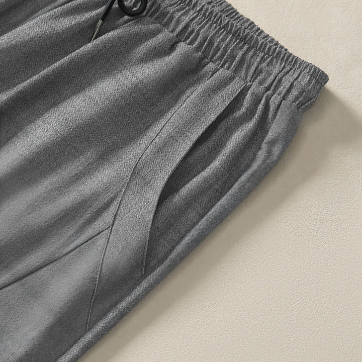 Buddha Stones Pantalon fuselé pour homme en pur coton, motif bambou, cordon de serrage et poches - image 4