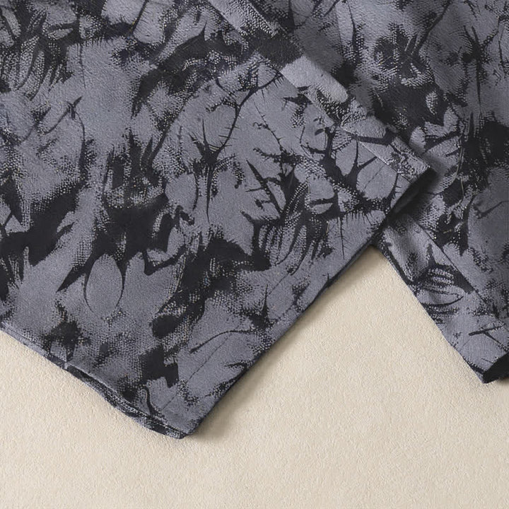 Buddha Stones Pantalon fuselé pour homme en pur coton, motif camouflage marbré foncé, cordon de serrage et poches - image 5