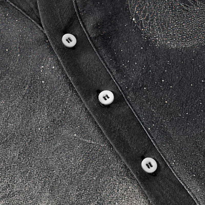 Buddha Stones Chemise à manches courtes pour homme en coton à motif nuage Yin Yang - image 3