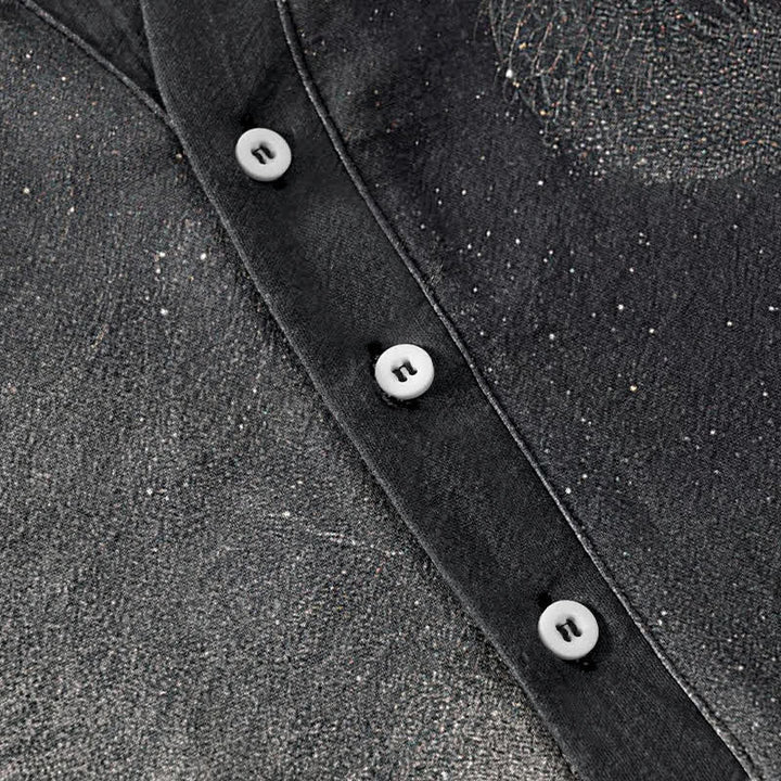 Buddha Stones Chemise à manches courtes pour homme en coton à motif nuage Yin Yang - image 3