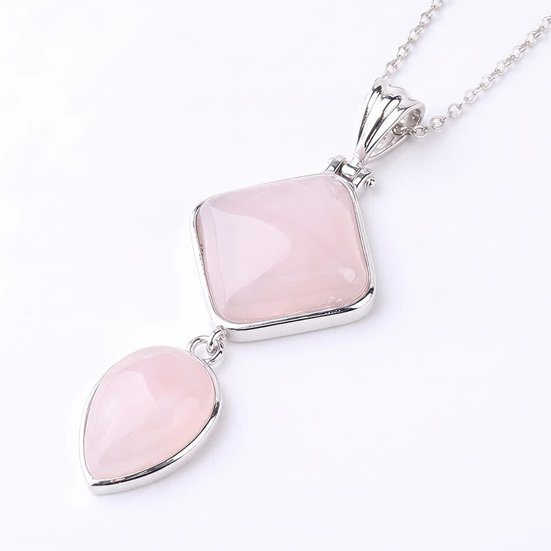 Buddha Stones Collier apaisant avec pendentif double en opale de pierre naturelle - image 4
