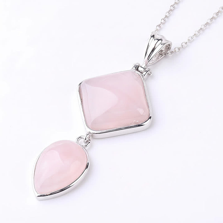 Buddha Stones Collier apaisant avec pendentif double en opale de pierre naturelle - image 4