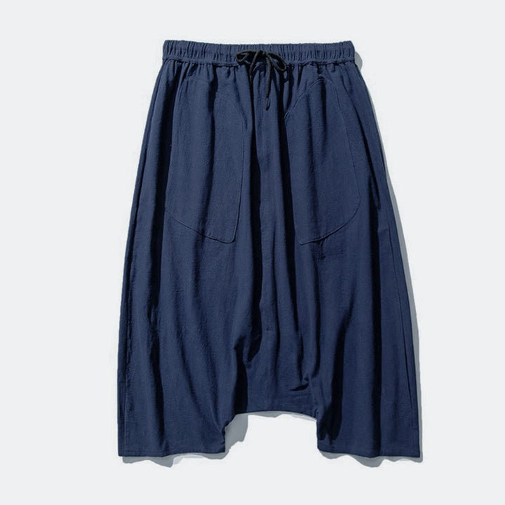 Pantalon homme décontracté à entrejambe basse, cordon de serrage, longueur 7-8, jambes larges, poches, motif Buddha Stones - image 8