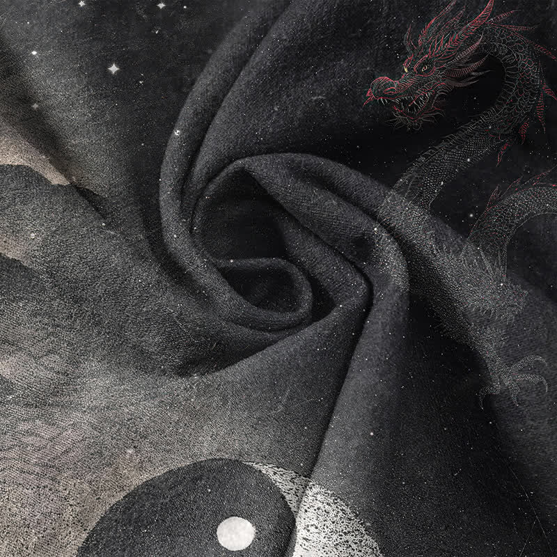 Buddha Stones Chemise à manches courtes pour homme en coton à motif nuage Yin Yang - image 4