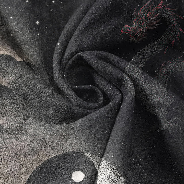 Buddha Stones Chemise à manches courtes pour homme en coton à motif nuage Yin Yang - image 4
