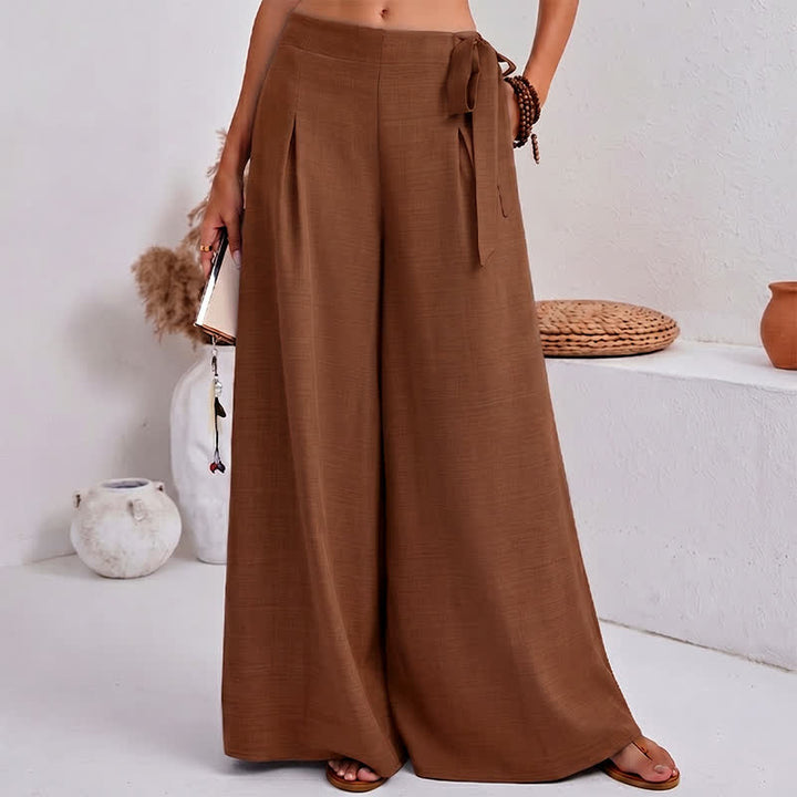 Pantalon large pour femme, style rétro décontracté, à cordon de serrage et poches, motif Buddha Stones, idéal pour le printemps. - DarkGoldenrod - US14，UK/AU18，EU46 (2XL) - image 12