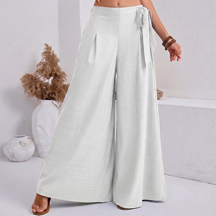 Buddha Stones Pantalon large à cordon de serrage et poches, style rétro décontracté printanier, pour femme - Blanc - US14，UK/AU18，EU46 (2XL) - image 16