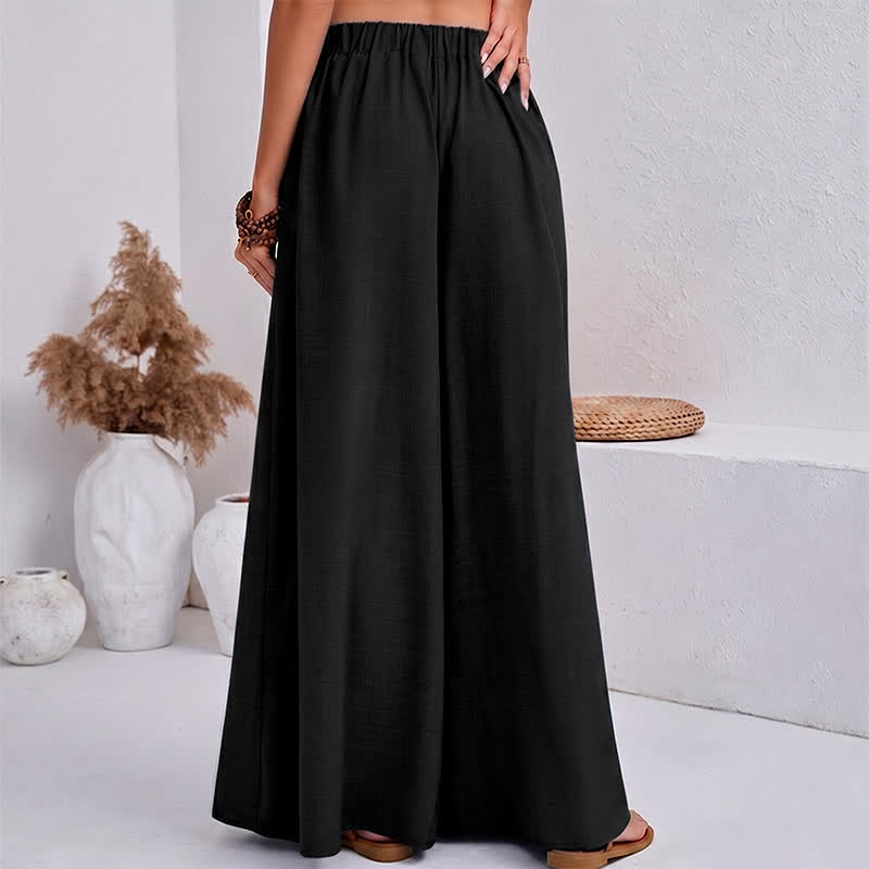 Pantalon large pour femme, style rétro décontracté, à cordon de serrage et poches, motif Buddha Stones, idéal pour le printemps. - image 9