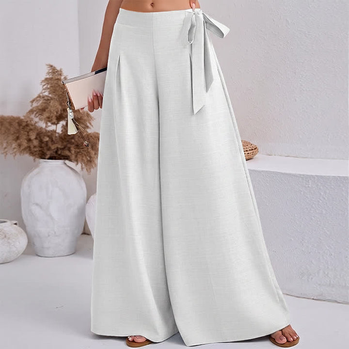 Buddha Stones Pantalon large à cordon de serrage et poches, style rétro décontracté printanier, pour femme - image 17