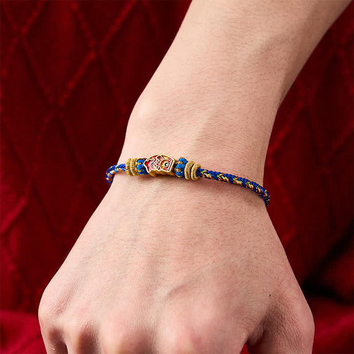 Buddha Stones Bracelet en corde tressée à la main avec motif de carpes koï, résistant et résistant. - image 19