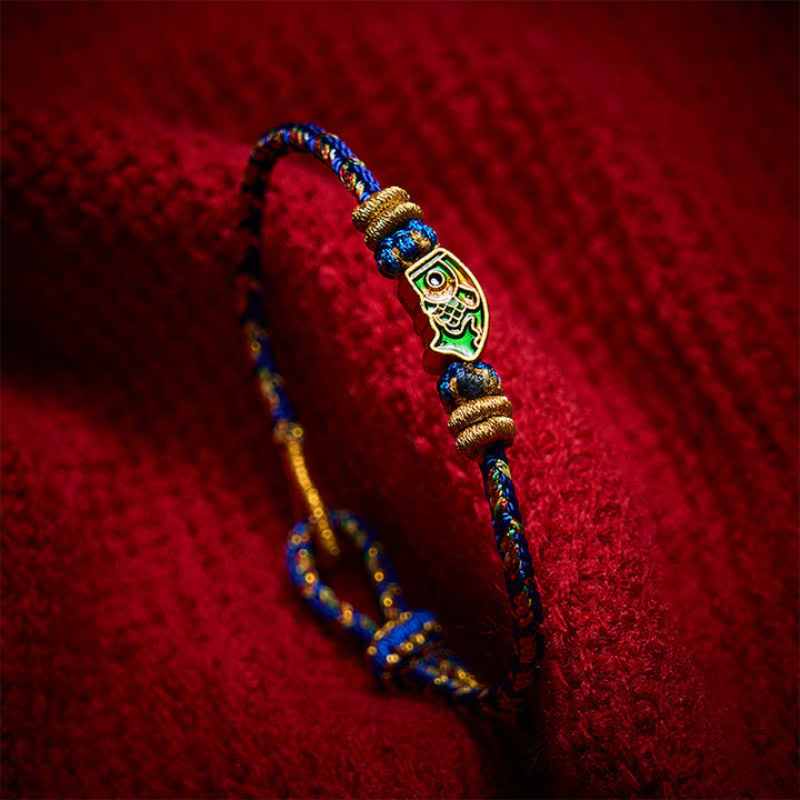 Buddha Stones Bracelet en corde tressée à la main avec motif de carpes koï, résistant et résistant. - image 18