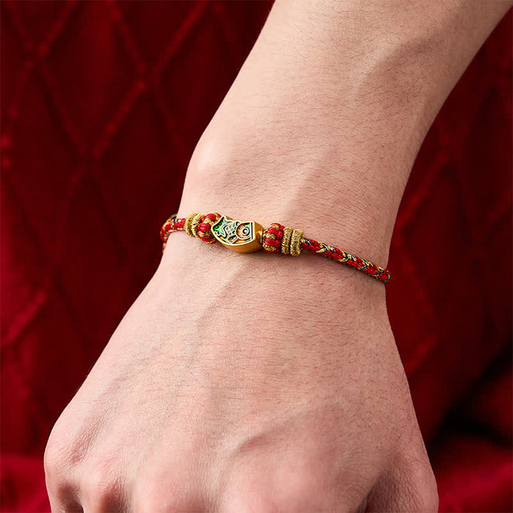 Buddha Stones Bracelet en corde tressée à la main avec motif de carpes koï, résistant et résistant. - image 14
