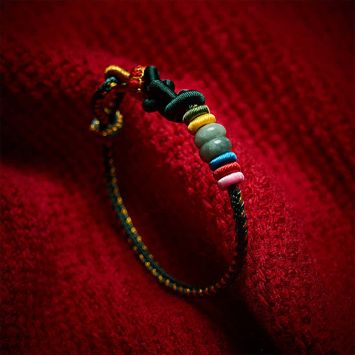 Buddha Stones Bracelet porte-bonheur en jade tressé à la main selon la technique chinoise du nœud - image 17