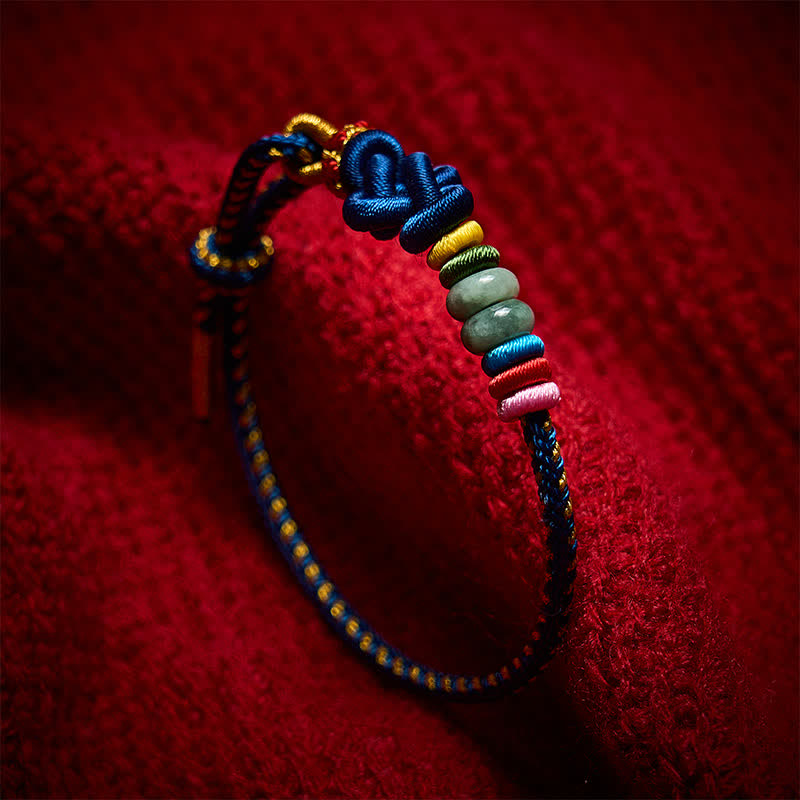 Buddha Stones Bracelet porte-bonheur en jade tressé à la main selon la technique chinoise du nœud - image 12