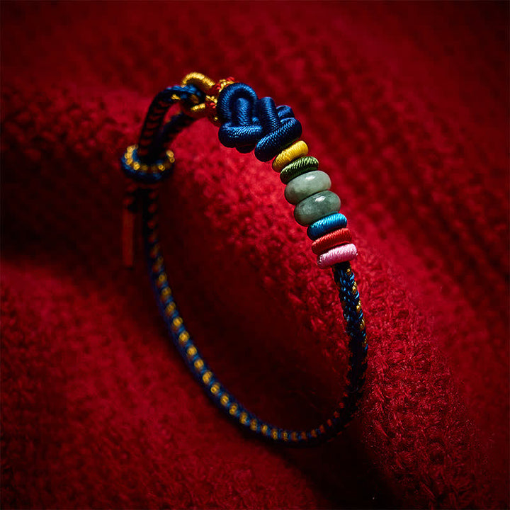 Buddha Stones Bracelet porte-bonheur en jade tressé à la main selon la technique chinoise du nœud - image 12