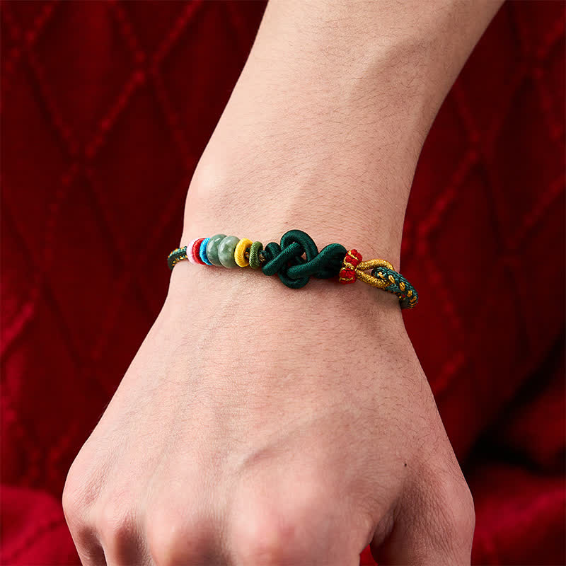 Buddha Stones Bracelet porte-bonheur en jade tressé à la main selon la technique chinoise du nœud - image 18