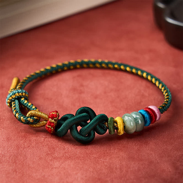Buddha Stones Bracelet porte-bonheur en jade tressé à la main selon la technique chinoise du nœud - image 16