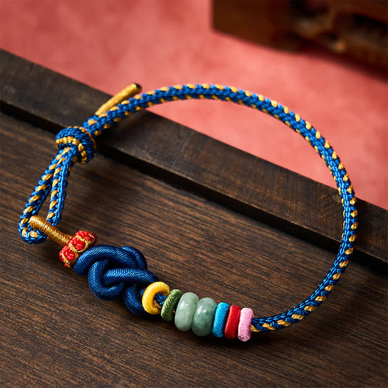 Buddha Stones Bracelet porte-bonheur en jade tressé à la main selon la technique chinoise du nœud - image 10