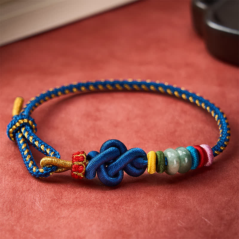 Buddha Stones Bracelet porte-bonheur en jade tressé à la main selon la technique chinoise du nœud - image 11