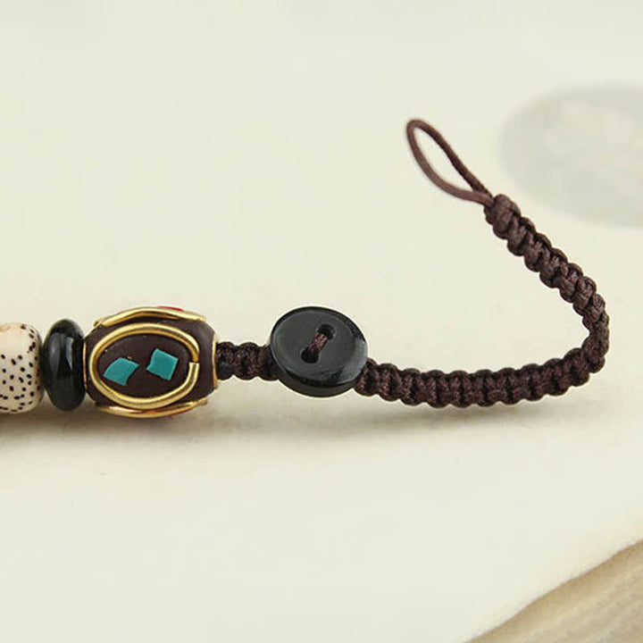 Buddha Stones Porte-clés pendentifs harmonie en bois de wengé Yin Yang - image 8