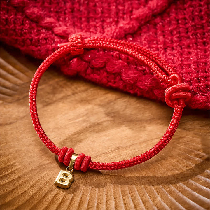 Buddha Stones Bracelet de foi en acier titane avec lettre et cordon rouge - image 11