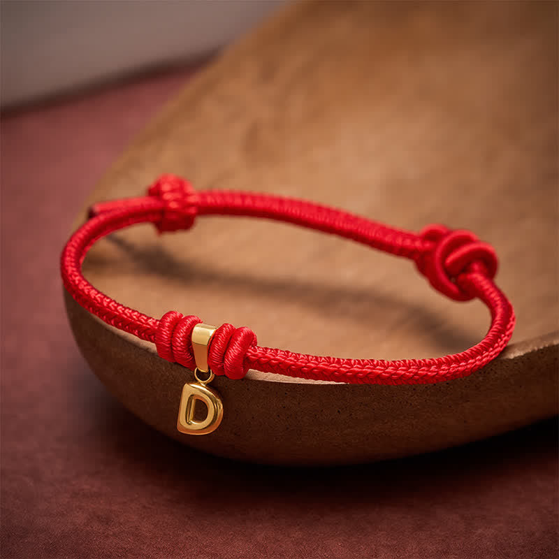 Buddha Stones Bracelet de foi en acier titane avec lettre et cordon rouge - image 22