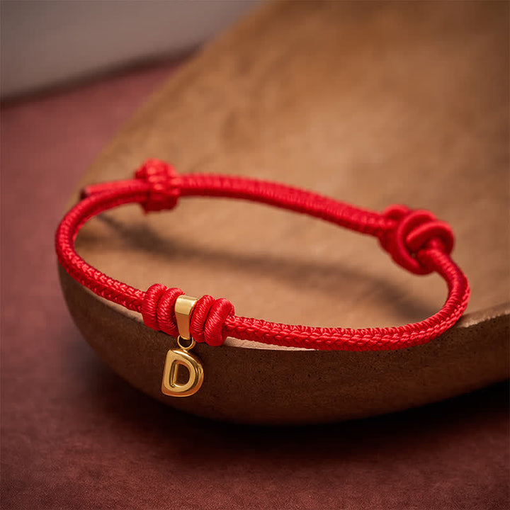 Buddha Stones Bracelet de foi en acier titane avec lettre et cordon rouge - image 22