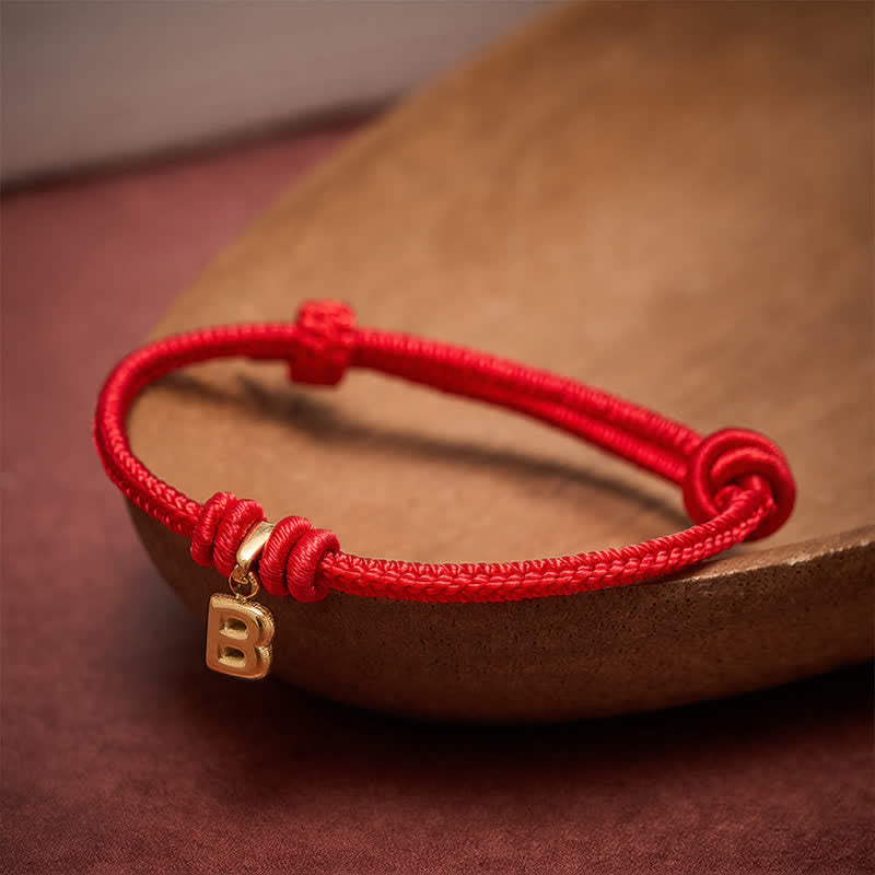 Buddha Stones Bracelet de foi en acier titane avec lettre et cordon rouge - image 12