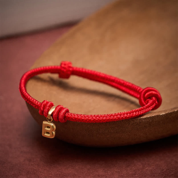 Buddha Stones Bracelet de foi en acier titane avec lettre et cordon rouge - image 12