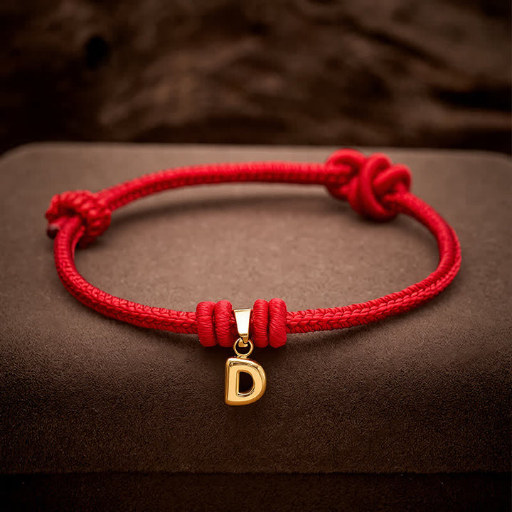 Buddha Stones Bracelet de foi en acier titane avec lettre et cordon rouge - image 23