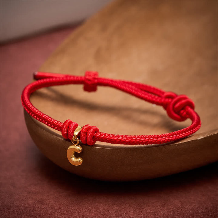 Buddha Stones Bracelet de foi en acier titane avec lettre et cordon rouge - image 18