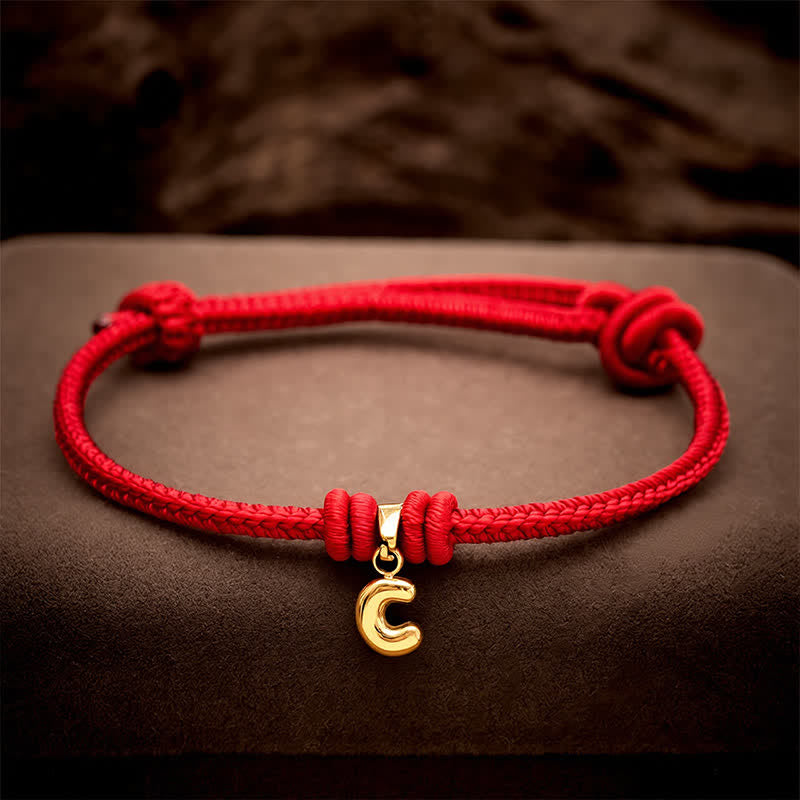 Buddha Stones Bracelet de foi en acier titane avec lettre et cordon rouge - image 16
