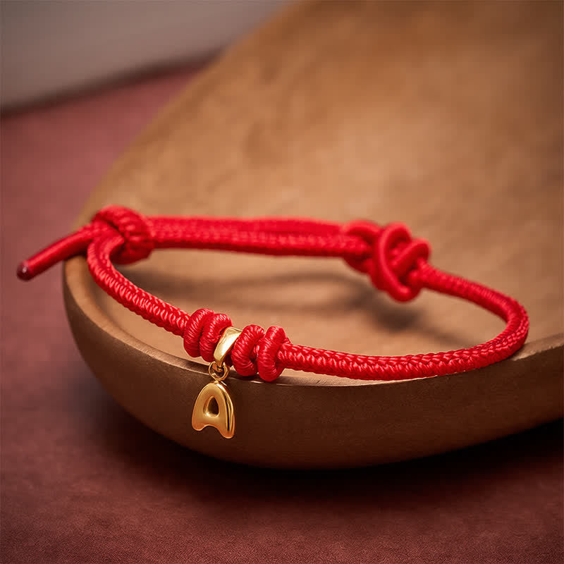 Buddha Stones Bracelet de foi en acier titane avec lettre et cordon rouge - image 3
