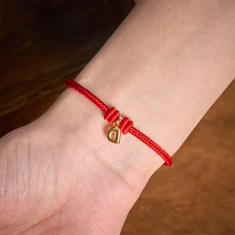 Buddha Stones Bracelet de foi en acier titane avec lettre et cordon rouge - image 24