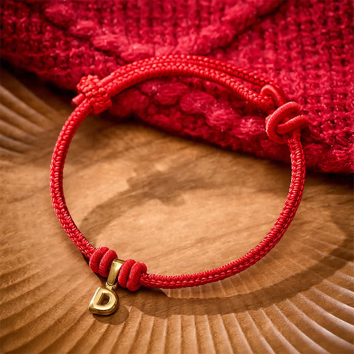 Buddha Stones Bracelet de foi en acier titane avec lettre et cordon rouge - image 21
