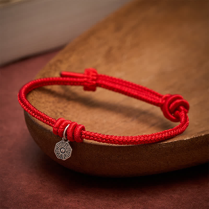 Buddha Stones Bracelet Bagua en argent sterling 925 avec cordon rouge - image 2
