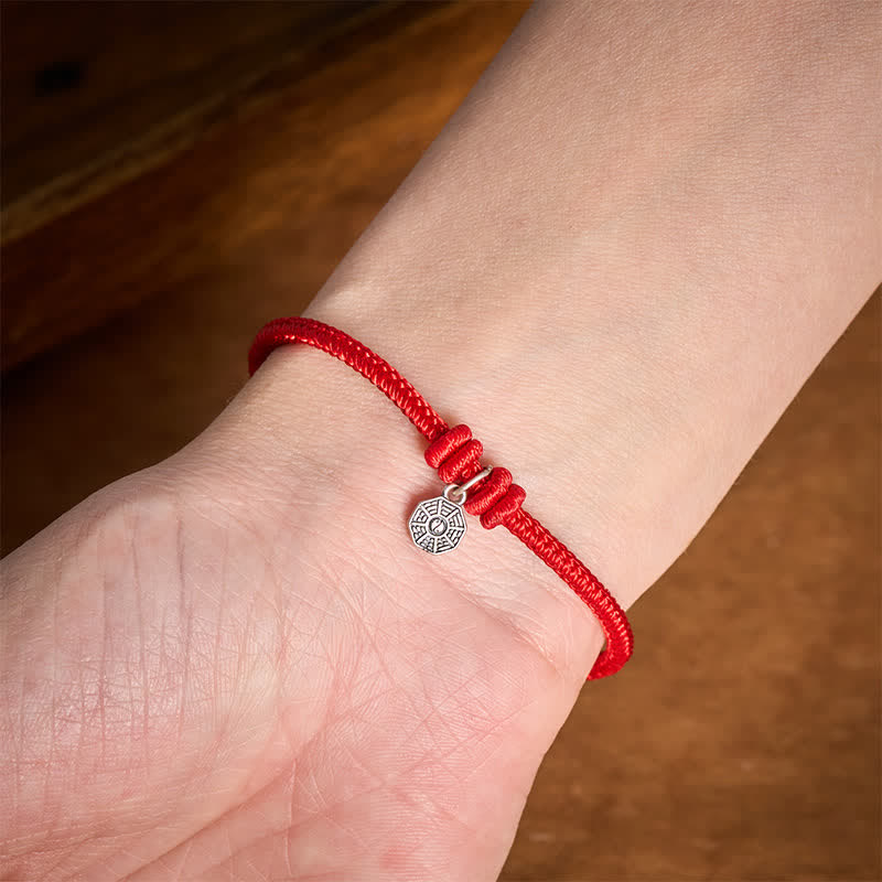 Buddha Stones Bracelet Bagua en argent sterling 925 avec cordon rouge - image 10