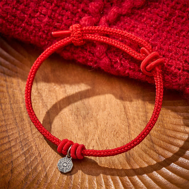 Buddha Stones Bracelet Bagua en argent sterling 925 avec cordon rouge - image 3