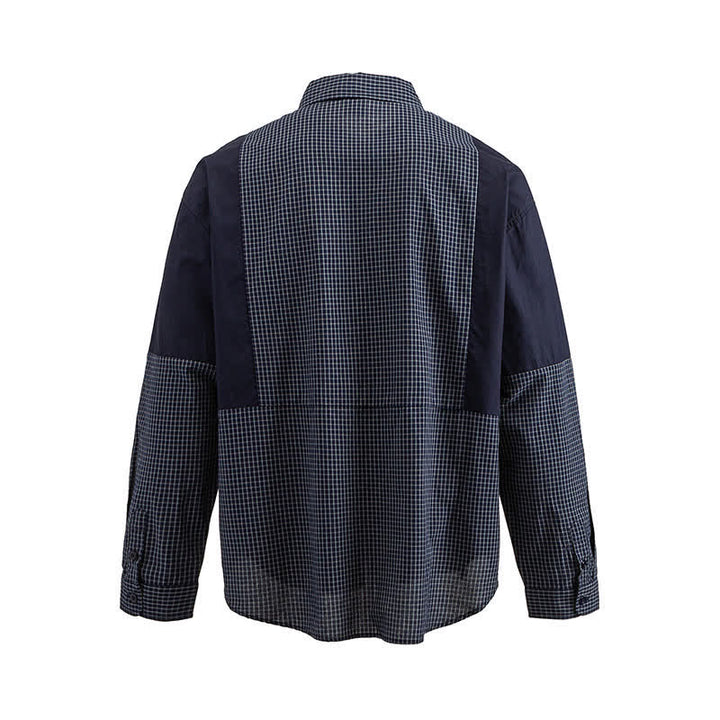 Buddha Stones Chemises à carreaux vintage à manches longues pour homme, avec poches, style printemps-automne - image 7