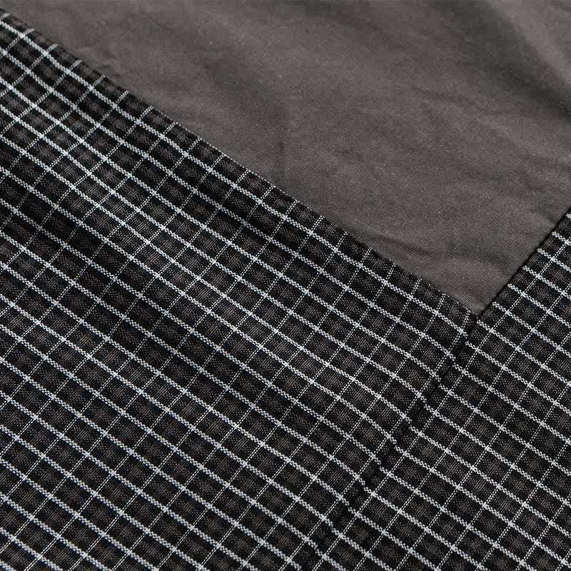 Buddha Stones Chemises à carreaux vintage à manches longues pour homme, avec poches, style printemps-automne - image 17
